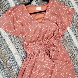 White polka dot spring dress